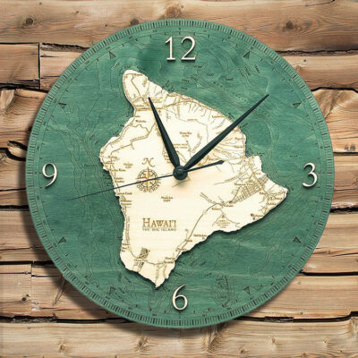 Hawaii Big Island Nautical Wood Clock