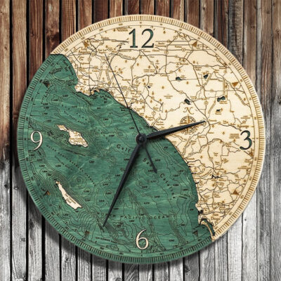 Los Angeles San Diego Nautical Wood Clock