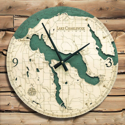 Lake Charlevoix Nautical Wood Clock