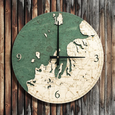 Northwest Michigan Nautical Wood Clock