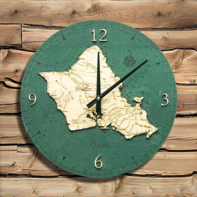 Oahu Nautical Wood Clock