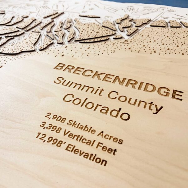 Breckenridge Ski Resort Wooden Trail Map