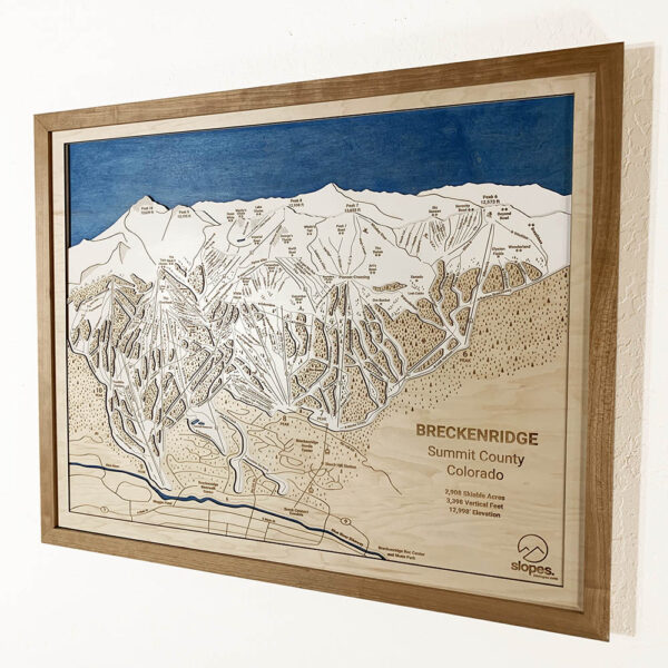 Breckenridge Trail Map, 3D Wooden Ski Trail Map of Breckenridge