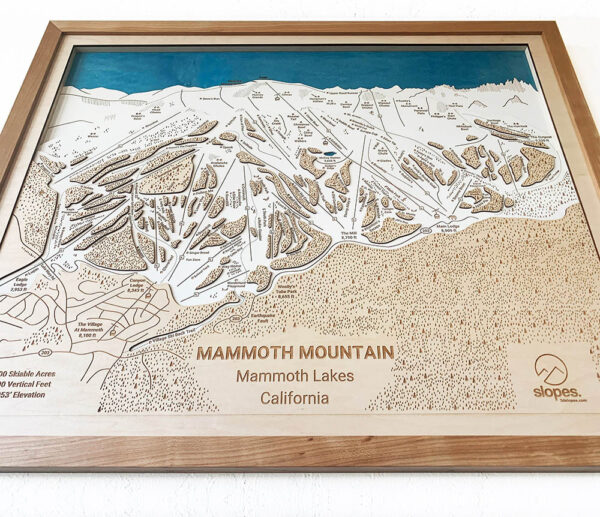 Mammoth Mountain Trail Map - Wooden Ski Trail Art