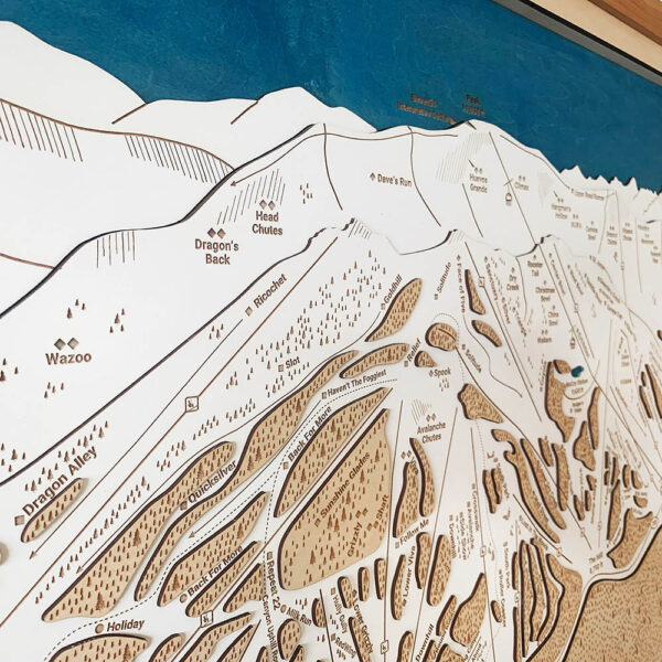 Mammoth Mountain Trail Map in California, ski cabin decor