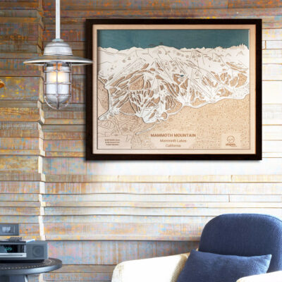 Mammoth Mountain Trail Map Art- 3D Wood Ski Trail Map