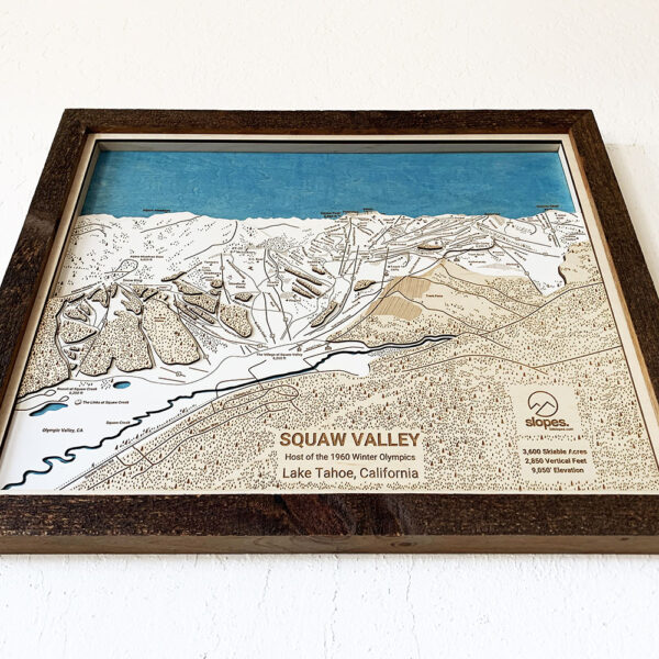 Squaw Valley Map, Squaw Valley 3D Ski Trail Map, Alpine Meadows