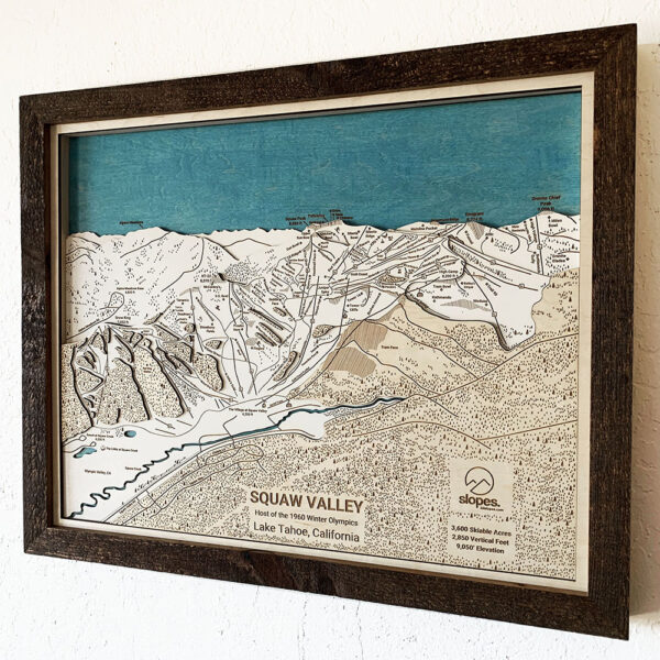 Squaw Valley Map, Squaw Valley 3D Ski Trail Map, Alpine Meadows