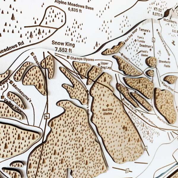 Squaw Valley Map, Squaw Valley 3D Ski Trail Map, Alpine Meadows