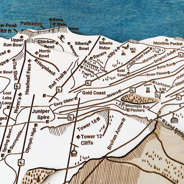 Squaw Valley Map, Squaw Valley 3D Ski Trail Map, Alpine Meadows