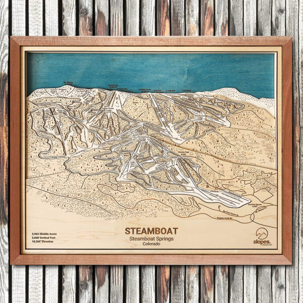 Steamboat Map, Steamboat Springs Ski Trail Map, 3D Wooden Map, Ski Art