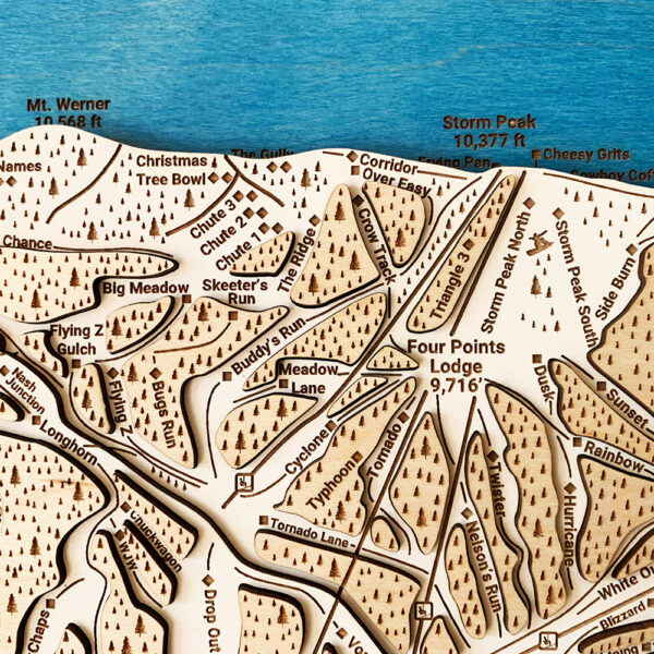 Steamboat Map, Steamboat Springs Ski Trail Map, 3D Wooden Map, Ski Art