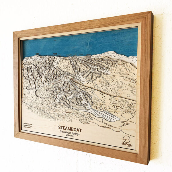 Steamboat Map, Steamboat Springs Ski Trail Map, 3D Wooden Map, Ski Art