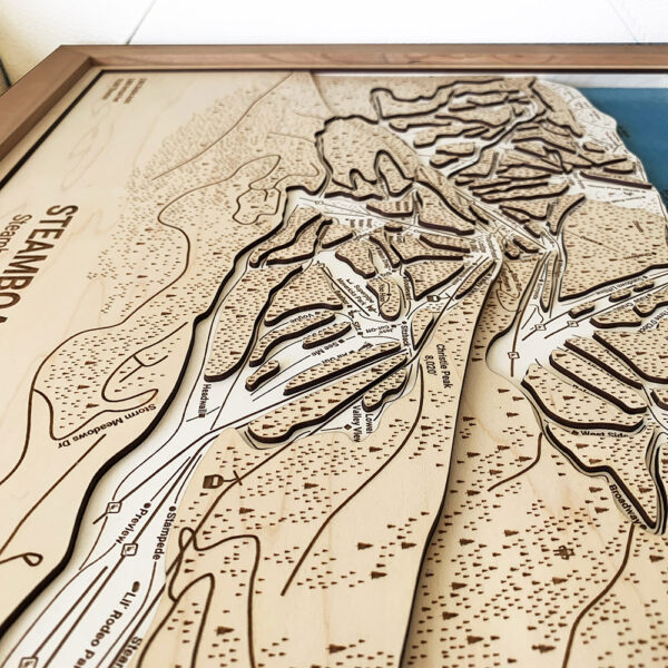 Steamboat Map, Steamboat Springs Ski Trail Map, 3D Wooden Map, Ski Art