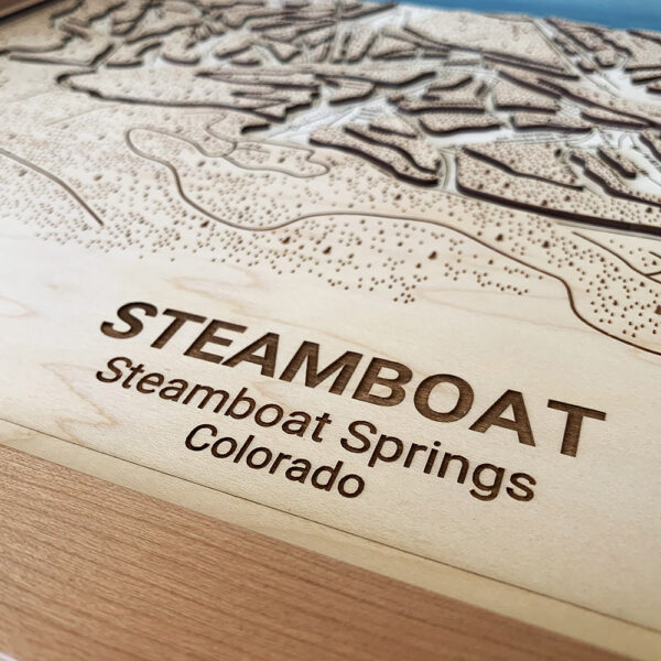 Steamboat Map, Steamboat Springs Ski Trail Map, 3D Wooden Map, Ski Art