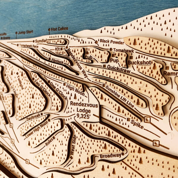 Steamboat Map, Steamboat Springs Ski Trail Map, 3D Wooden Map, Ski Art