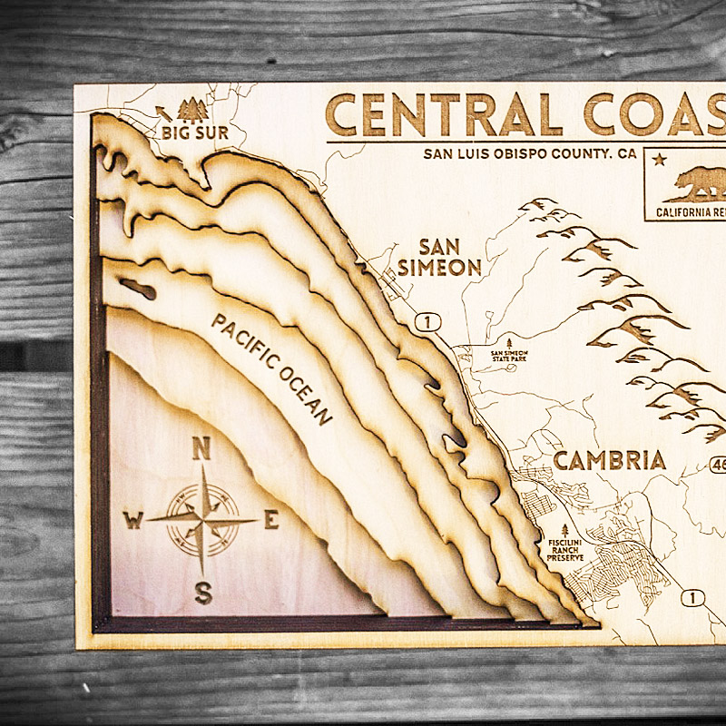 California Central Coast map for sale