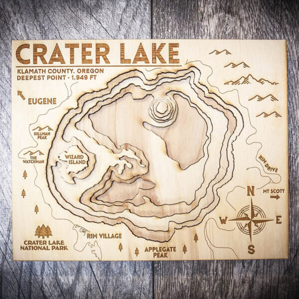 Crater Lake Nautical Chart, Topo map