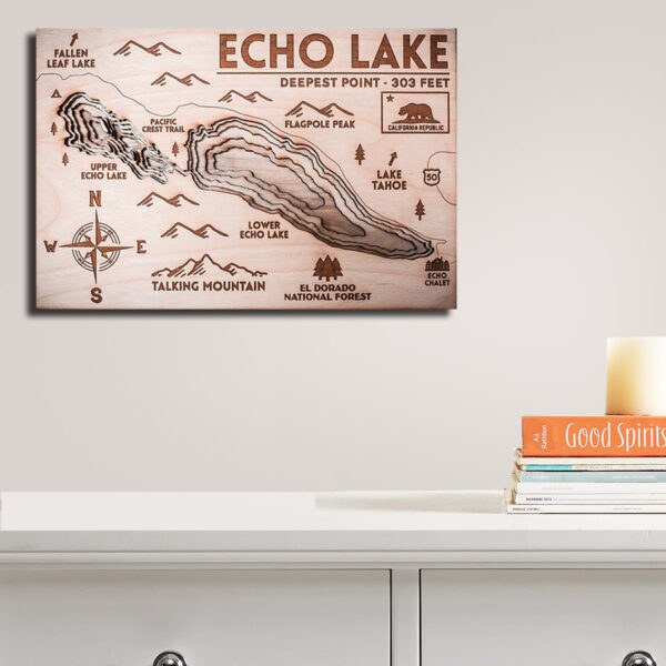 Echo Lake Caldor Fire 3D Wood Map