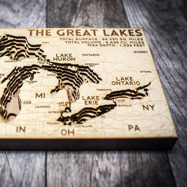 great lakes wood map depth chart