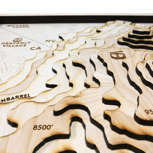 Wood carved map of Heavenly Mountain