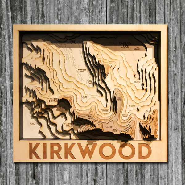 3D Wood Map of Kirkwood Ski Resort