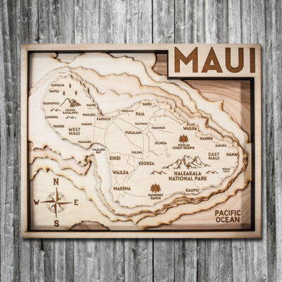 Maui 3D Wooden Map for sale