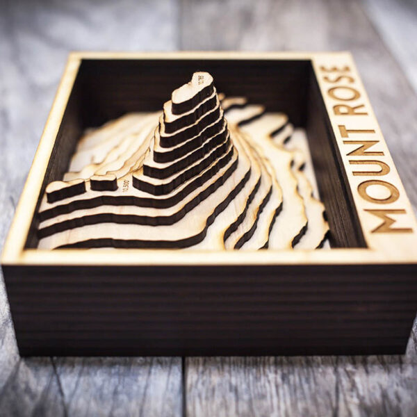 Mount Rose Topo Map in Wood