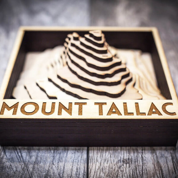 Mount Tallac Topo Map, Wooden Home Decor