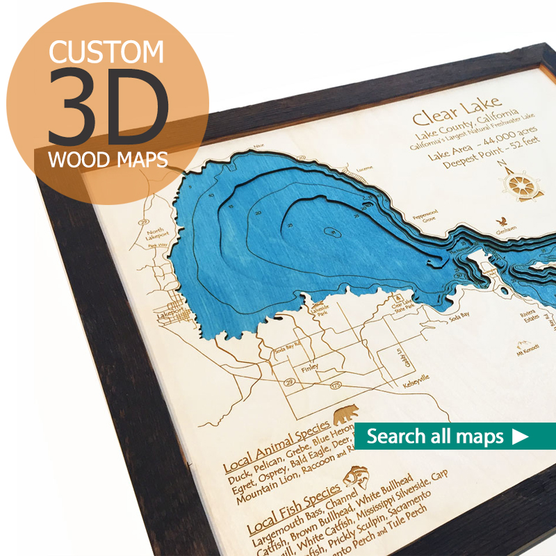 Nautical Wood Maps, 3D Wood Maps, Ski Trail Maps, Home Decor