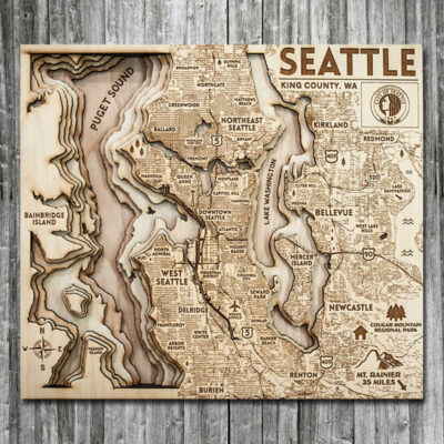 Seattle Puget Sound Wood Map