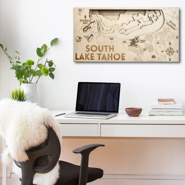 South Lake Tahoe 3D Wood Map