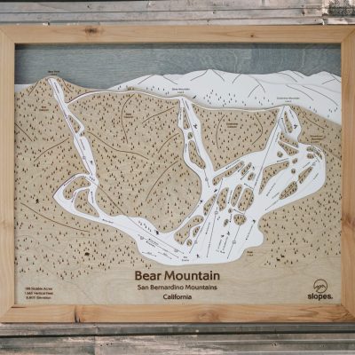 Bear Mountain California Ski Map Rustic Wood Decor