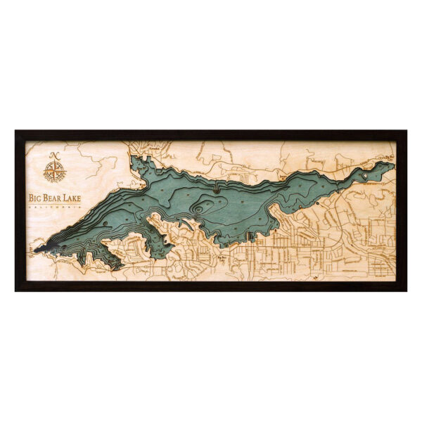 3d wood map of big bear lake in california