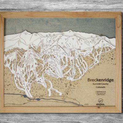 Breckenridge Colorado Ski Trail Map Wooden Cabin Decor Wood Art