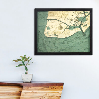 cape may 3d wood map wall art poster