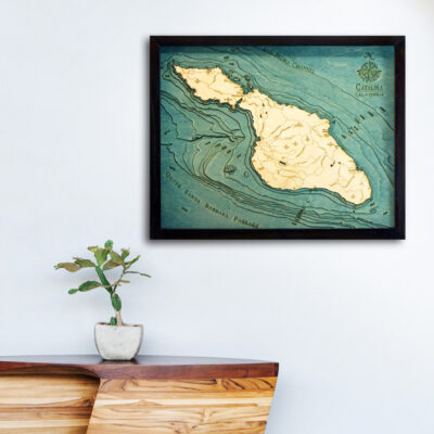 Catalina 3d wood map, catalina poster, catalina wall art