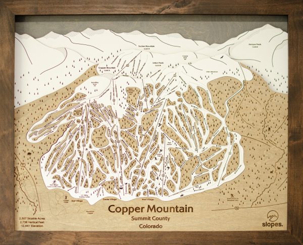 Copper Mountain Ski Trail Map Rustic Cabin Decor