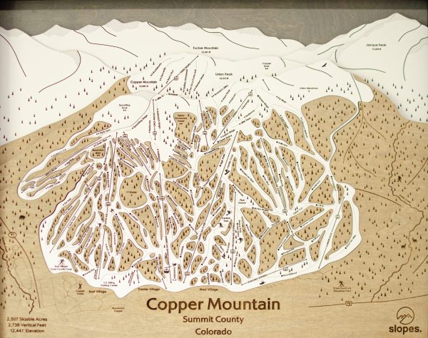 Copper Mountain Ski Trail Map Rustic Cabin Decor