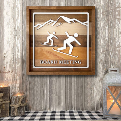 Snowboarders Recreation Wood Sign Custom Wood Art