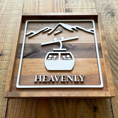 Heavenly Gondola Recreation Wood Sign