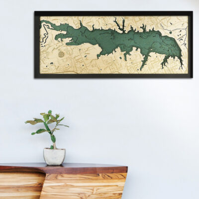 Grapevine Lake TX 3d wood map