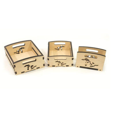 great lakes engraved nested wood boxes