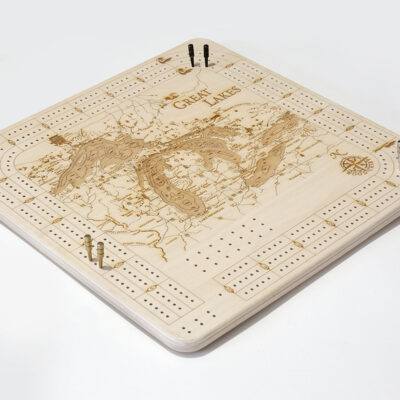 great lakes wood cribbage board