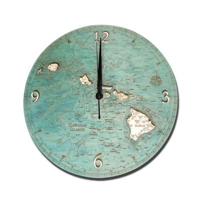 Hawaiian Islands Wood Clock