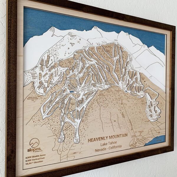 Heavenly Resort Ski Trail Map, wooden home decor