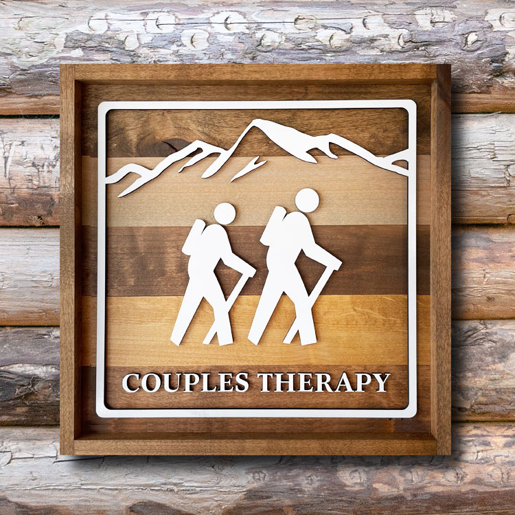 Hiking Camping Backpacking Sign Custom Wood Art Office Gift