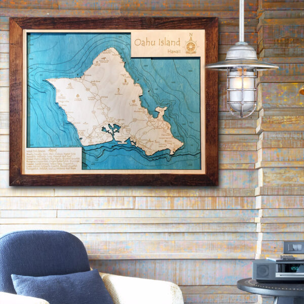 3D Framed Wooden maps