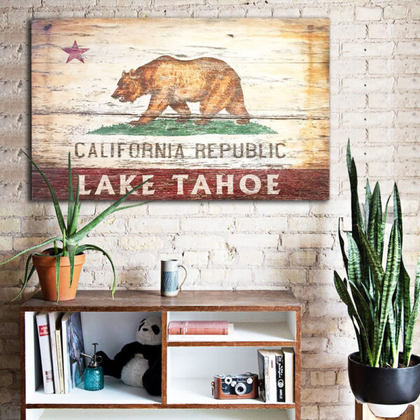 California flag, california republic wood sign