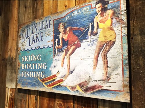 Retro Lake Resort Fishing Sign Custom Wooden Artwork